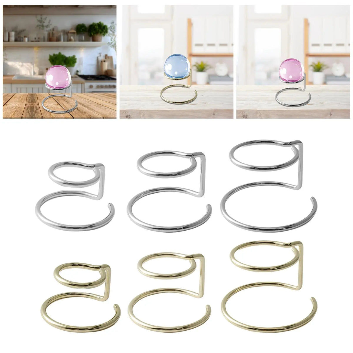 Metal Sphere Display Stand – Crystal Ball & Gemstone Holder
