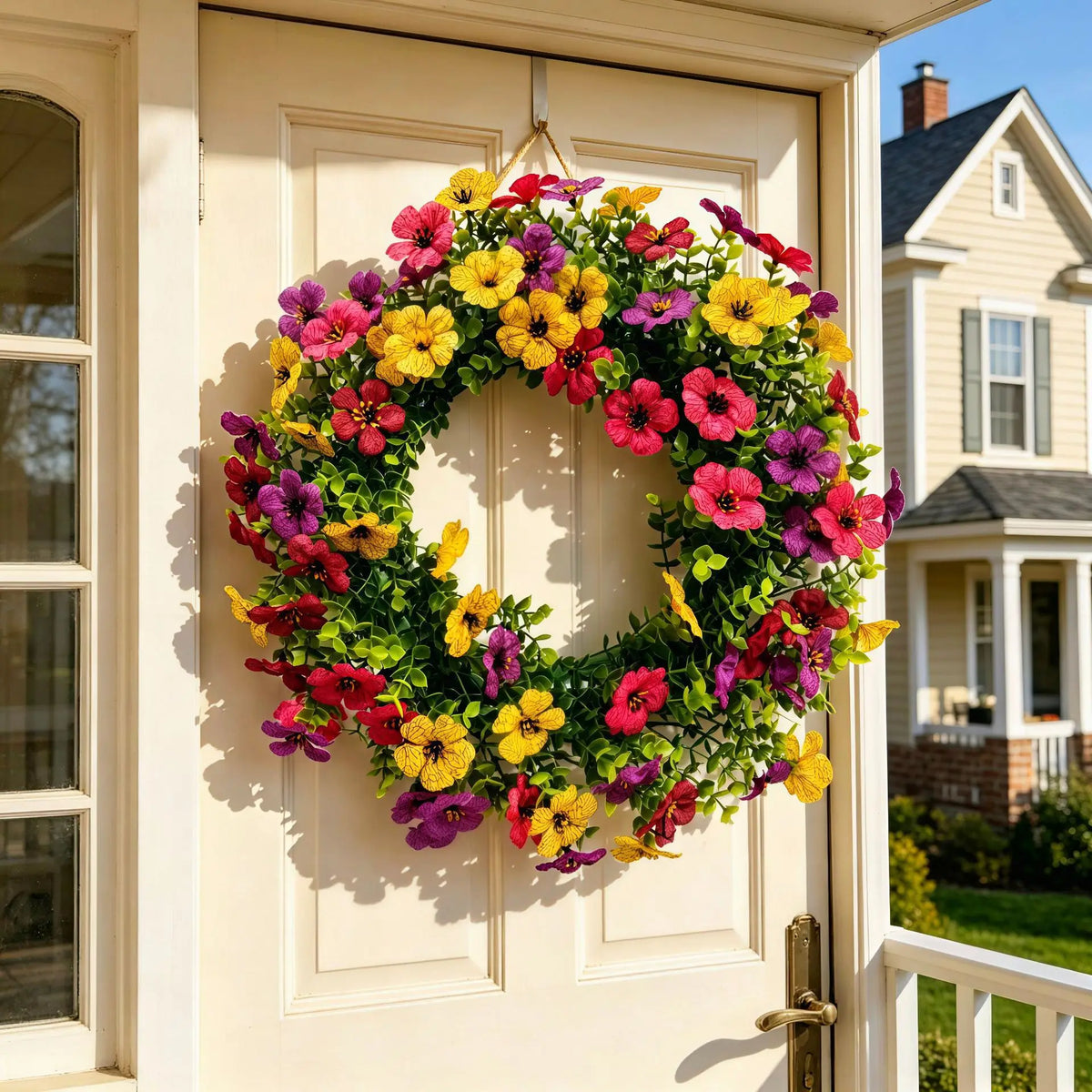Violet Eucalyptus Wreath – Spring & Summer Door Decor