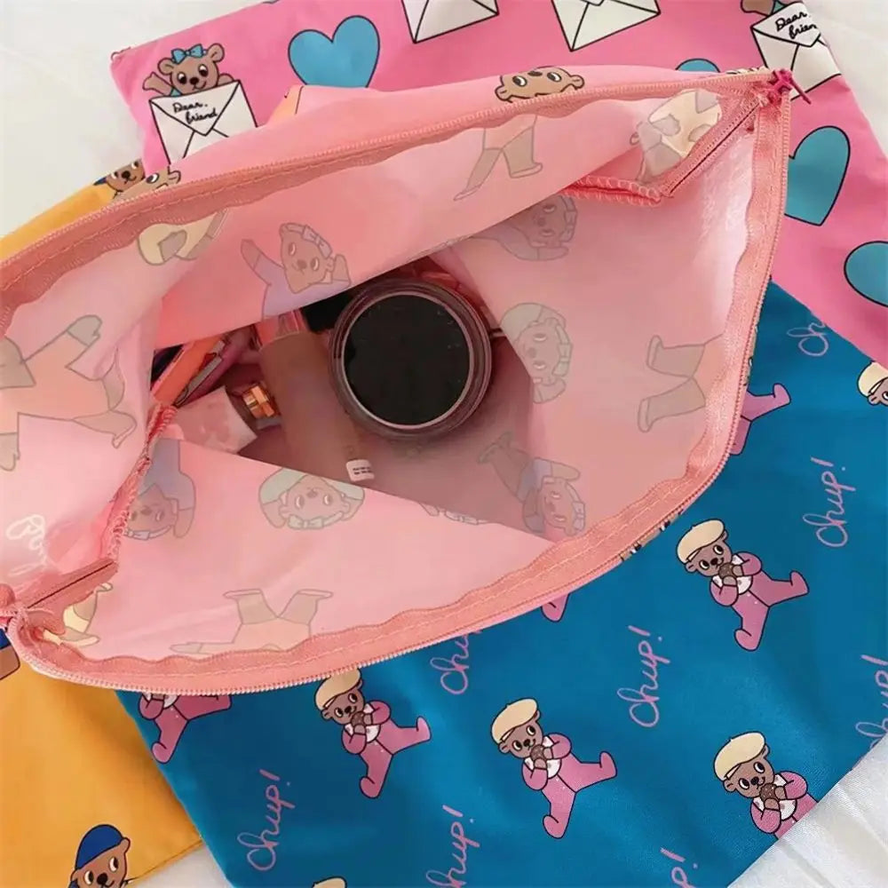 Kawaii Bear Makeup Bag – Large Oxford Toiletry Pouch