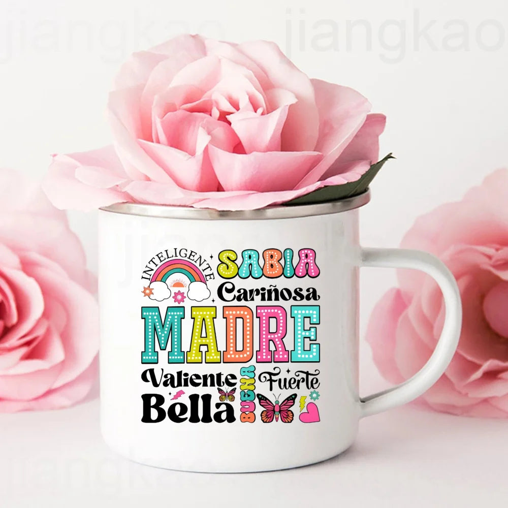 Spanish Print Enamel Mug – Mother's Day & Birthday Gift