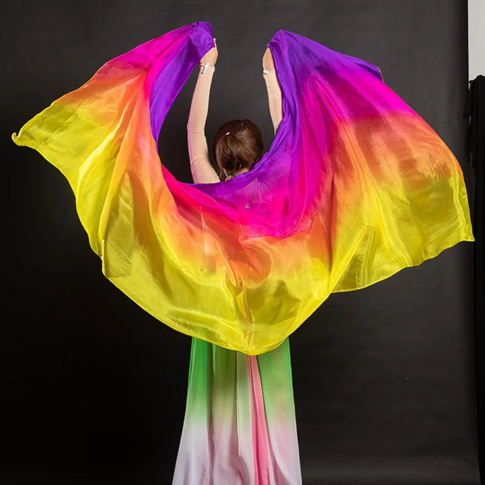 Gradient Belly Dance Veil Shawl 250x120cm – Polyester Flow