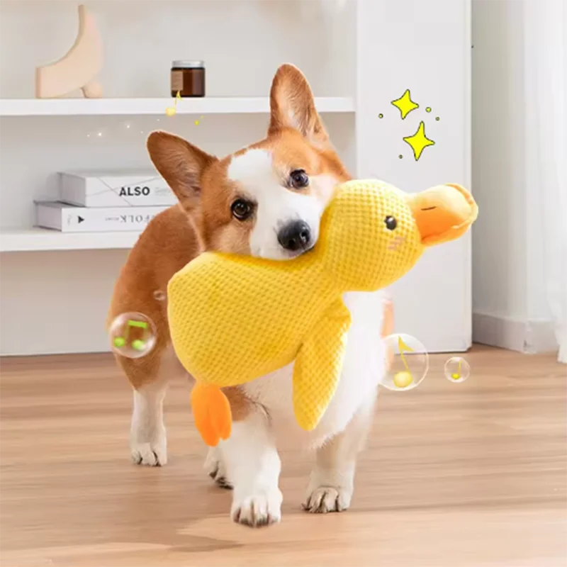 Stomping Duck Dog Toy – Bite-Resistant Squeaky Plush Pet Toy