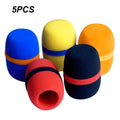 5-Pack Foam Mic Windscreen Covers – Studio, Karaoke & DJ