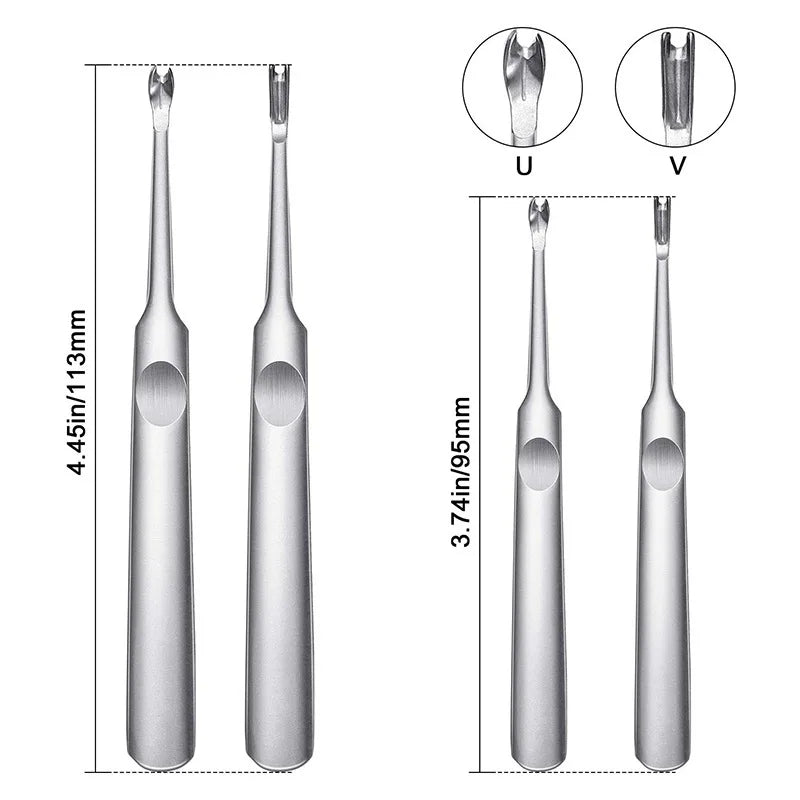 U & V Leather Groover Skiving Tool Kit – 4-Piece Stainless Set
