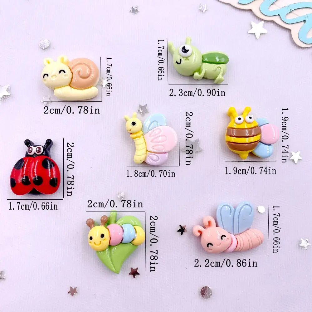 14-Piece Resin Insect Flatback Figurines for DIY Craft & Scrapbook