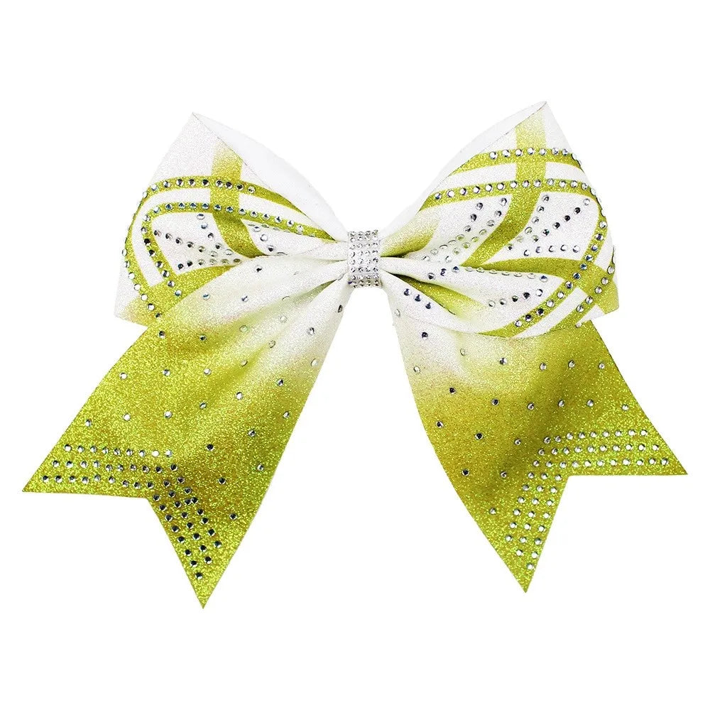 12-Pack Rhinestone Diamond Cheer Bows – Bulk Wholesale Glitter