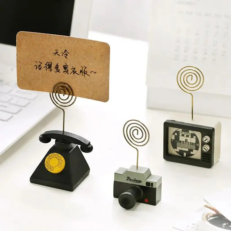 Wooden Cartoon Message & Photo Clip – Cute Desk Organizer