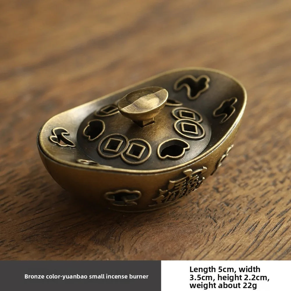 Vintage Alloy Lotus Incense Burner – Hollow Three-Legged Censer