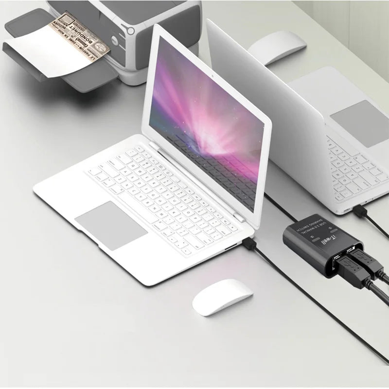 USB 2-Port Printer Switch HUB – Share Printer Between 2 PCs