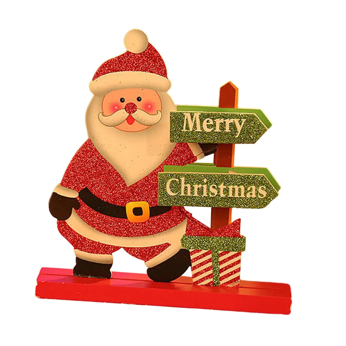 Wooden Horse Christmas Figurine | Carved Holiday Desk Décor