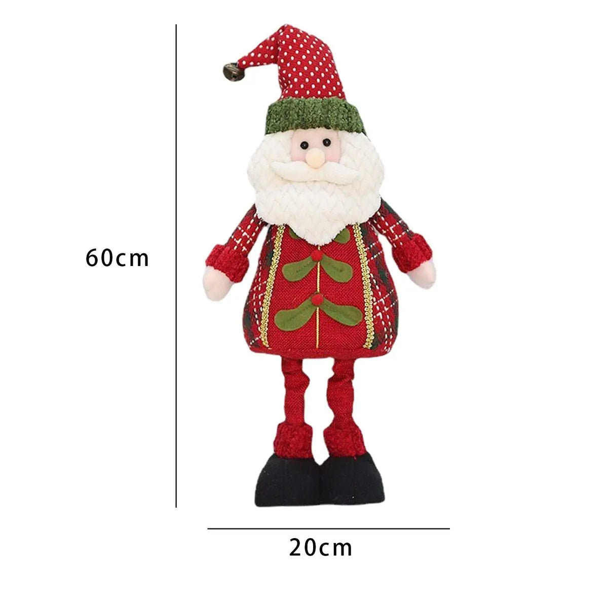 Stretch Legs Santa Claus Plush Figurine | Xmas Decor