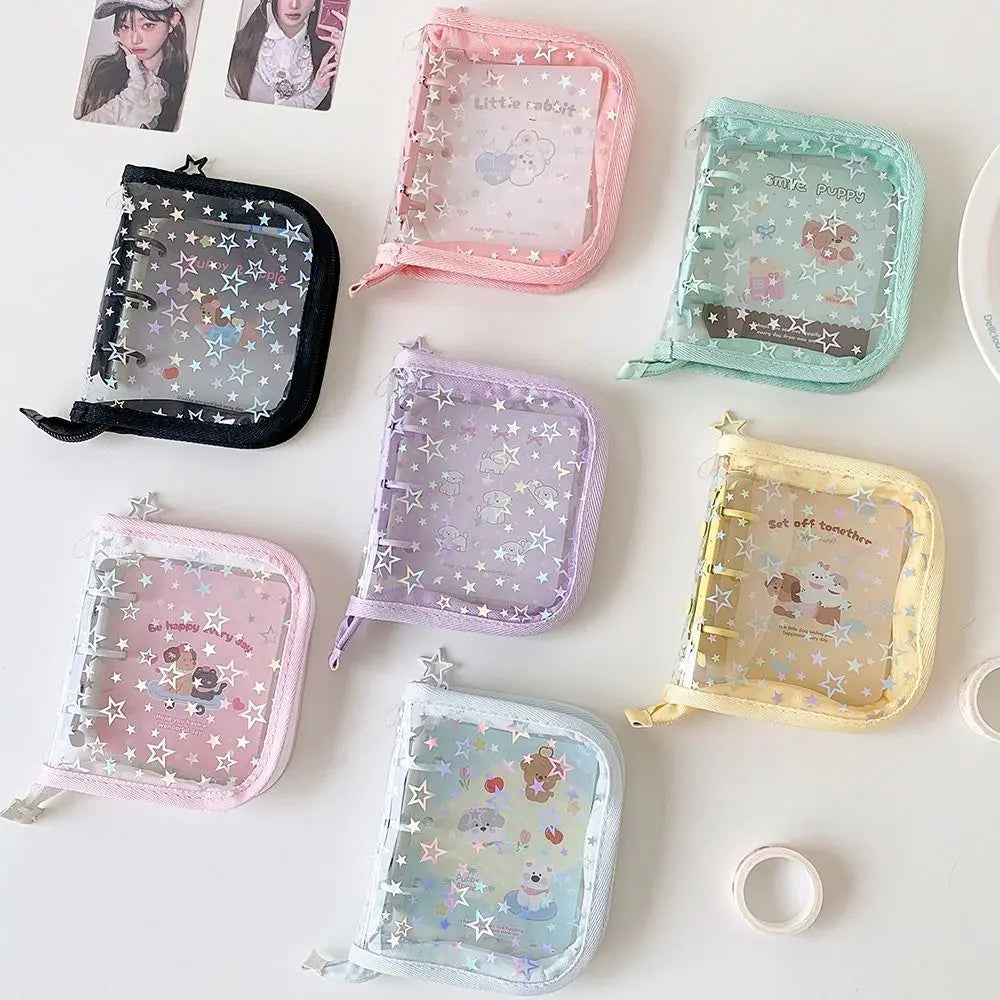 A8 Kpop Photocard Binder – Star Glitter 3-Inch Loose-Leaf Album