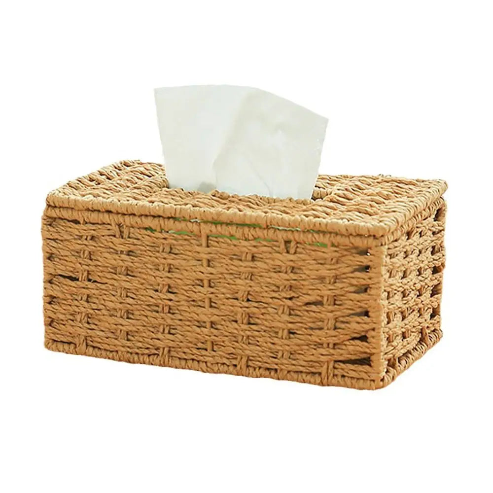 Rattan Woven Tissue Box | Vintage Napkin Holder for Home