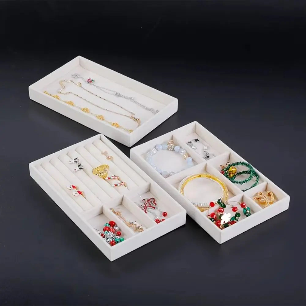 Stackable Velvet Jewelry Organizer Tray | Rings, Earrings & More