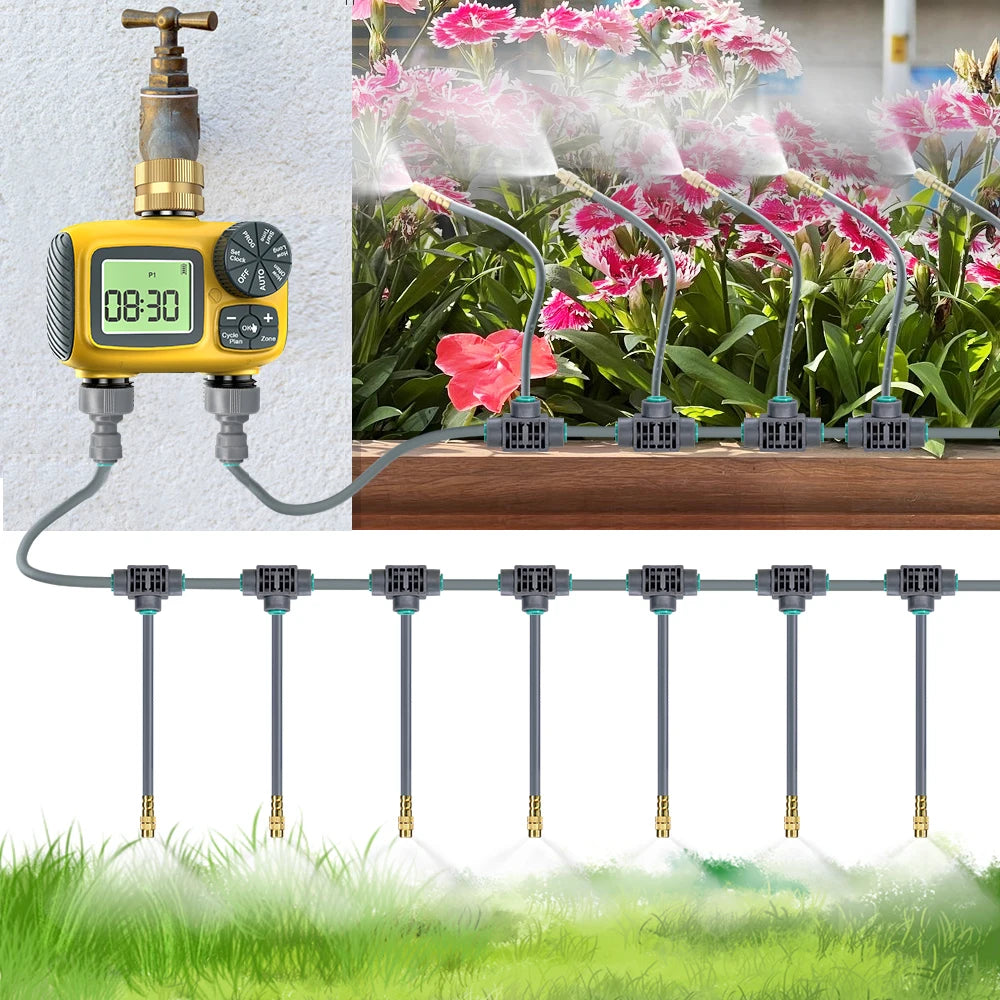 Dual-Zone Garden Irrigation Timer & Mist Cooling Kit | DIY
