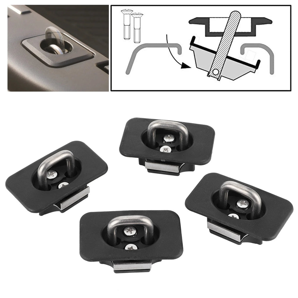 4-Pack Truck Bed Tie Down Anchor Hooks – 1000 lb Capacity