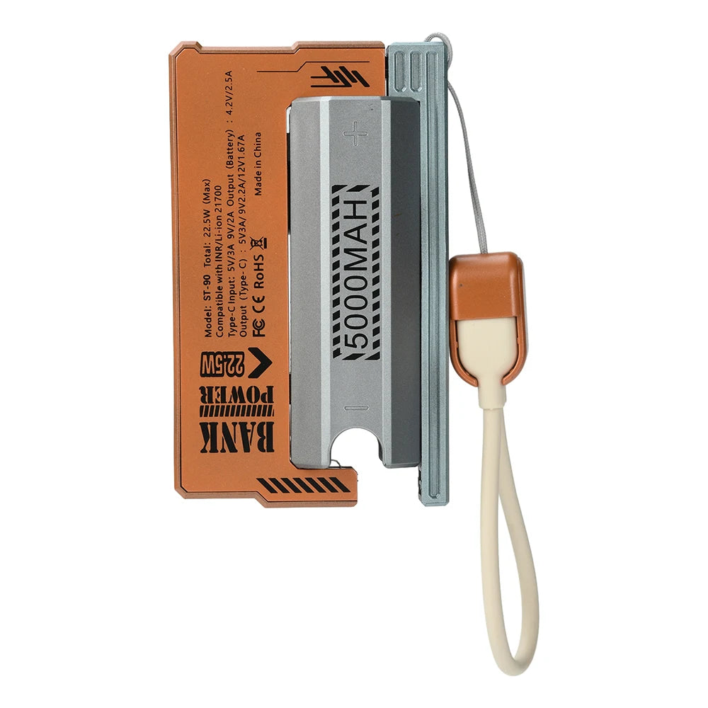 21700 DIY Power Bank Case PD 20W – Solderless Built-in Cable