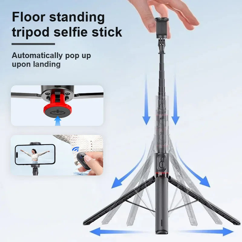 360° Rotating Selfie Stick Tripod with Bluetooth Remote