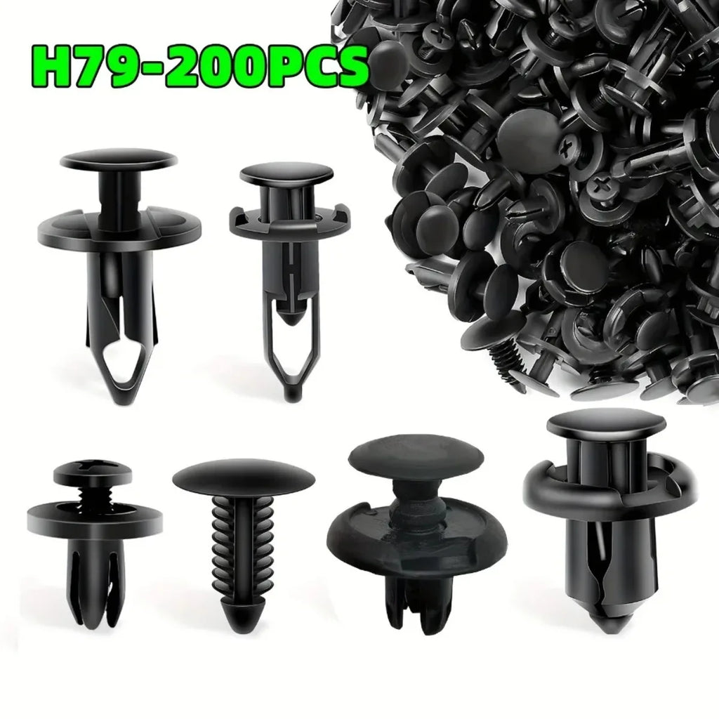 200pcs Car Bumper Push Rivet Clips 6–10mm Universal Mixed Set