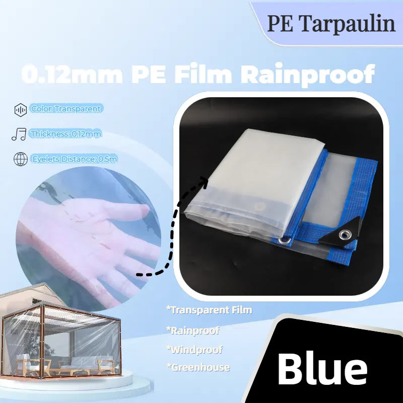 0.12mm Transparent PE Tarpaulin – Waterproof Garden Cover