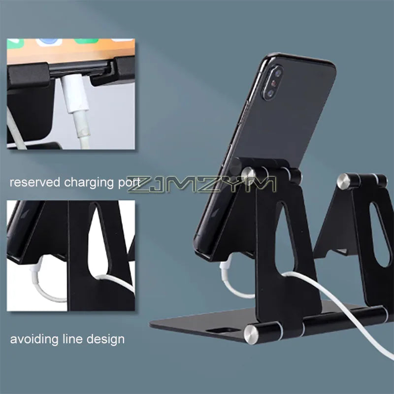 Foldable Dual Phone & Tablet Desktop Stand | Adjustable Metal
