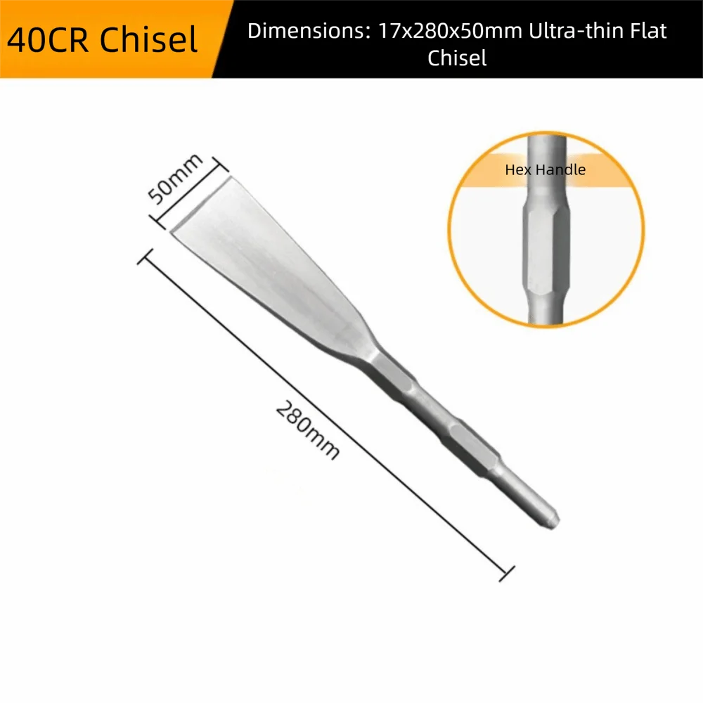 Hexagonal Shank Flat Chisel Impact Bit – Steel Masonry Tool
