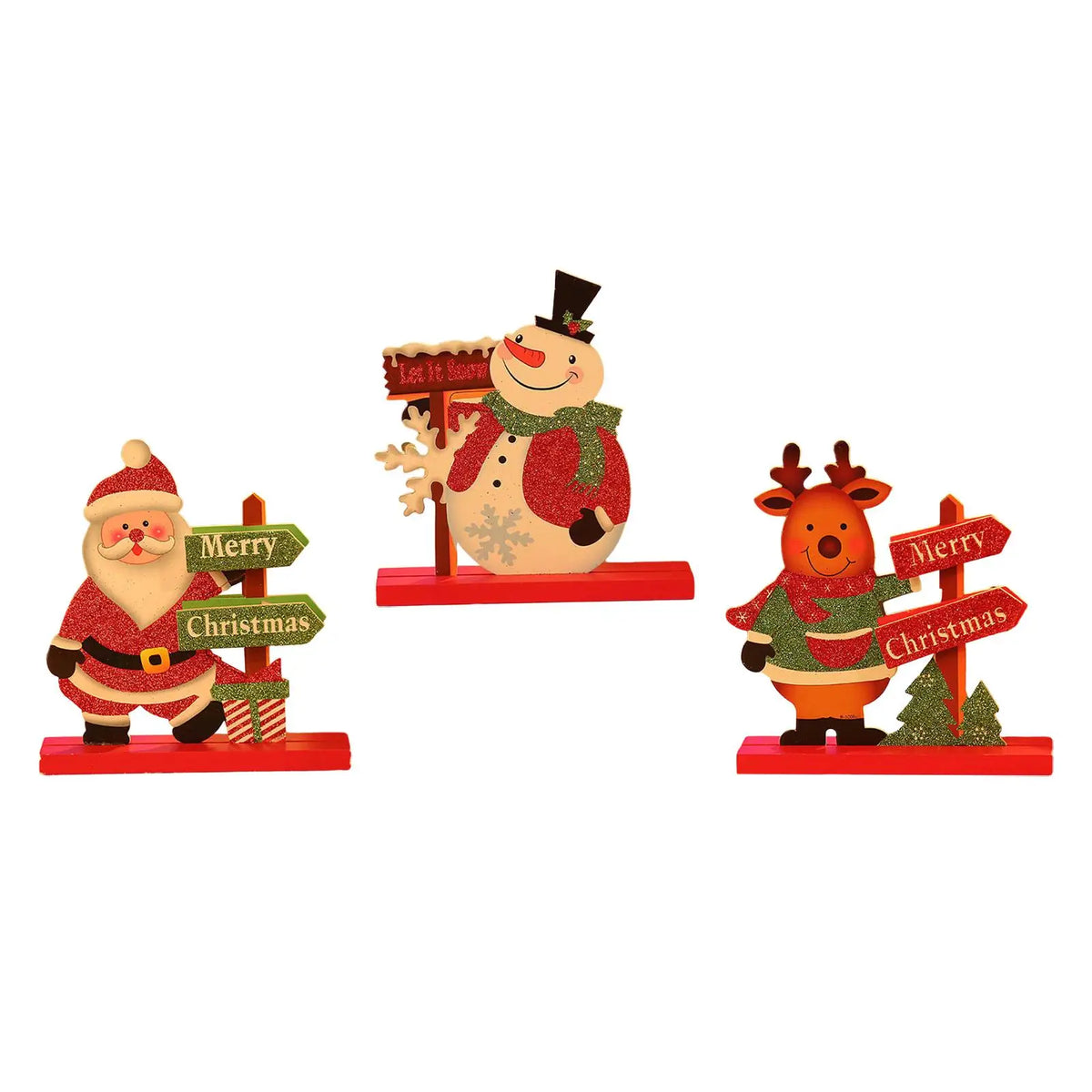 Wooden Horse Christmas Figurine | Carved Holiday Desk Décor
