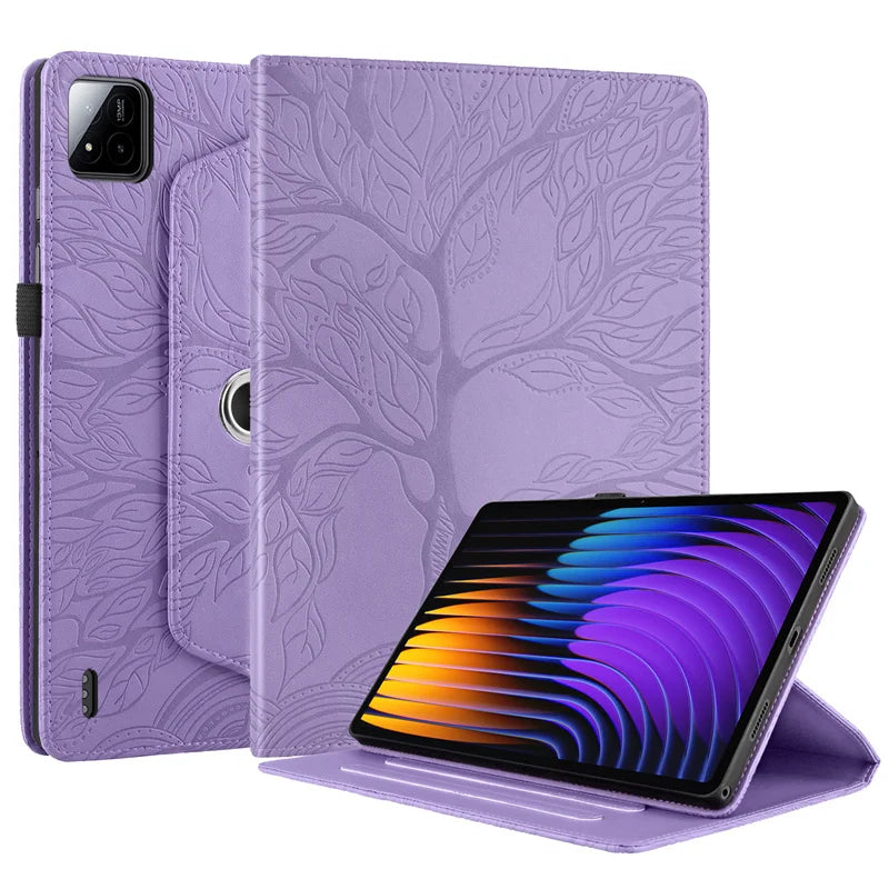 Xiaomi Pad 7 / Pad 7 Pro Case – Embossed 360° Rotating Stand
