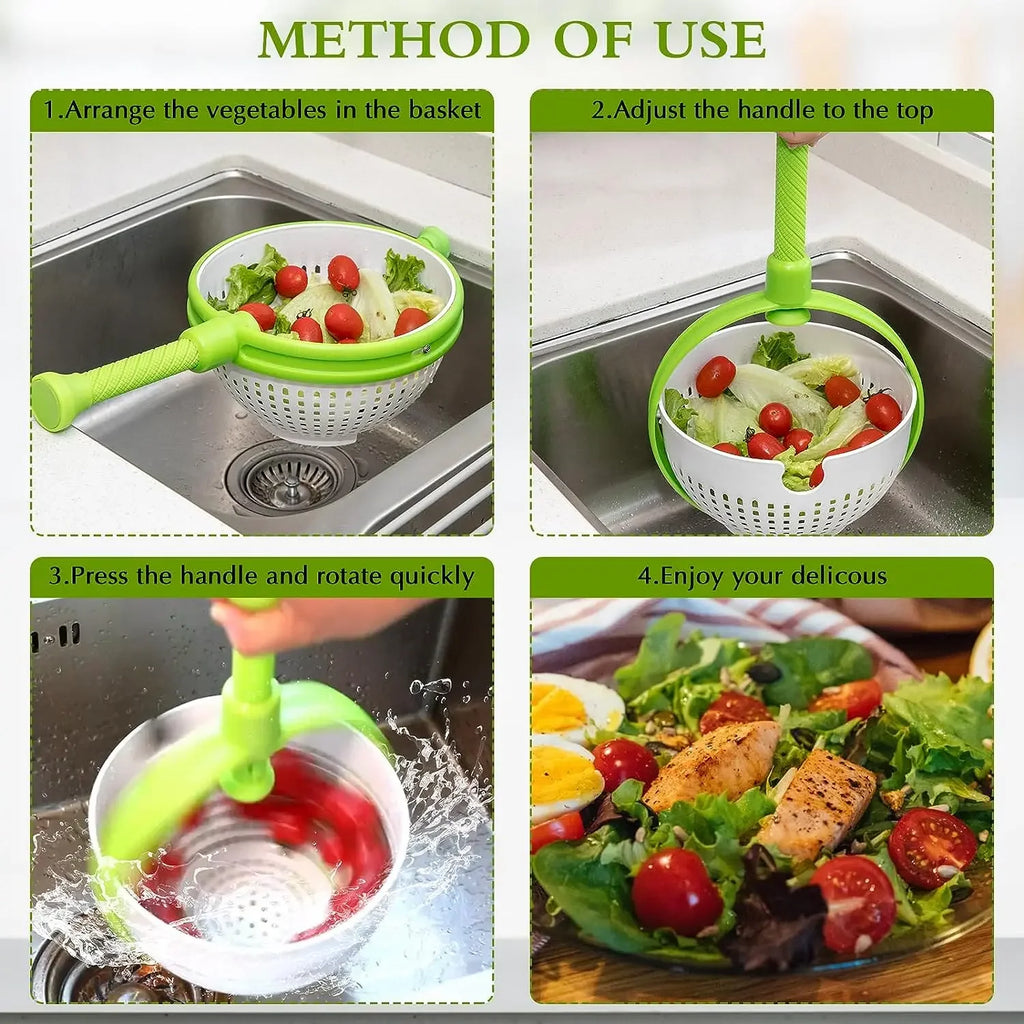 Folding Salad Spinner & Vegetable Drainer Basket | Large Capacity