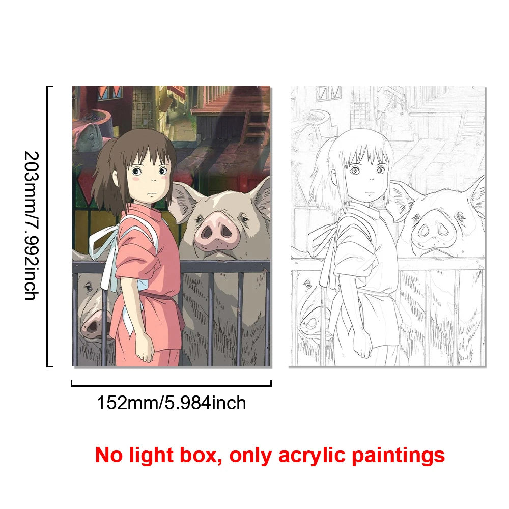 Spirited Away LED Acrylic Night Light | Anime Bedroom Decor