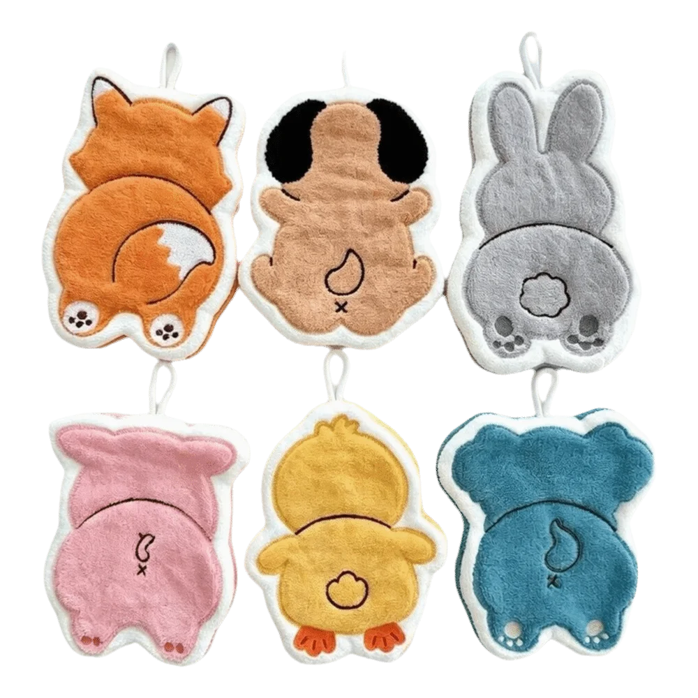 Cute Animal Coral Fleece Hanging Hand Towel – Kids & Kitchen
