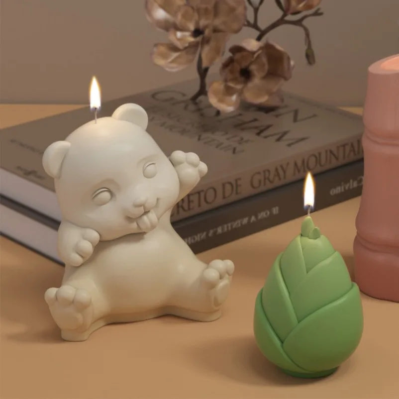 3D Panda Silicone Mold – Candle Soap Resin Chocolate DIY Craft