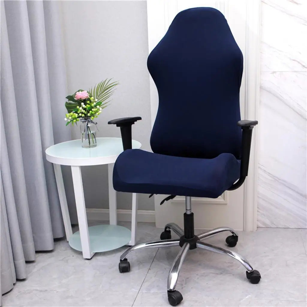 Stretchy Polyester Office Chair Slipcover Set + Armrest Covers
