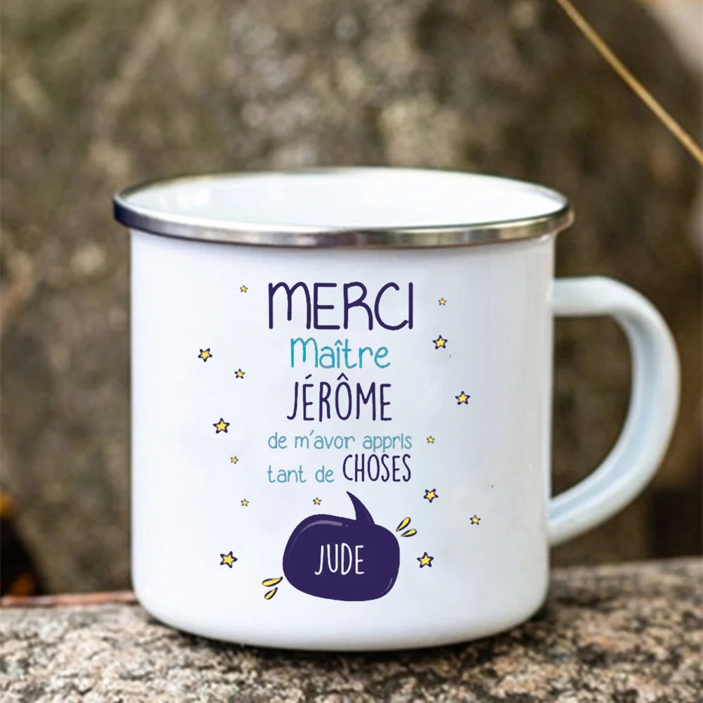 Thank You Super Teacher Enamel Mug | Unique Teacher Gift