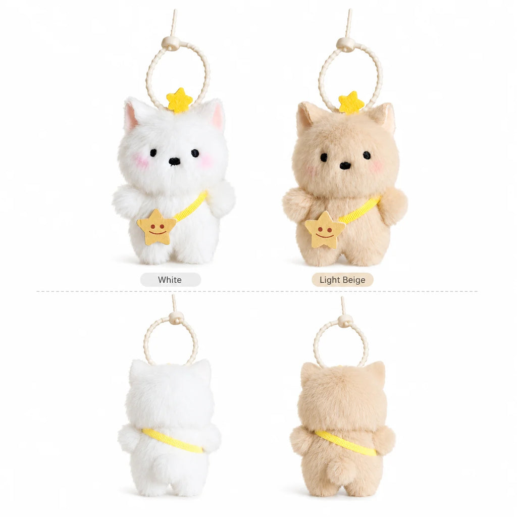 Cute Plush Cat Keychain – Kawaii Star Pendant Bag Charm