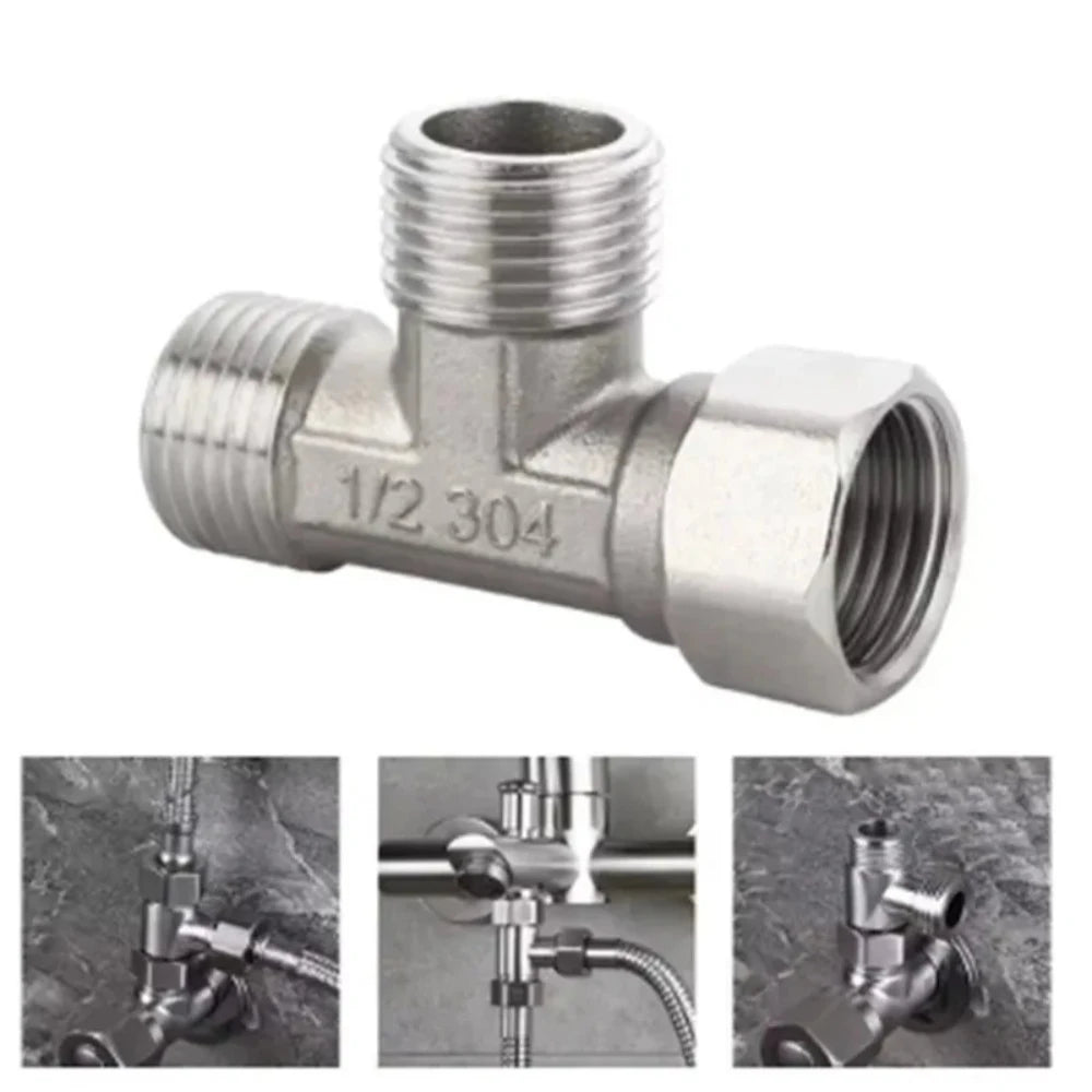G1/2 Stainless Steel T-Valve Diverter Adapter | Bidet Shower