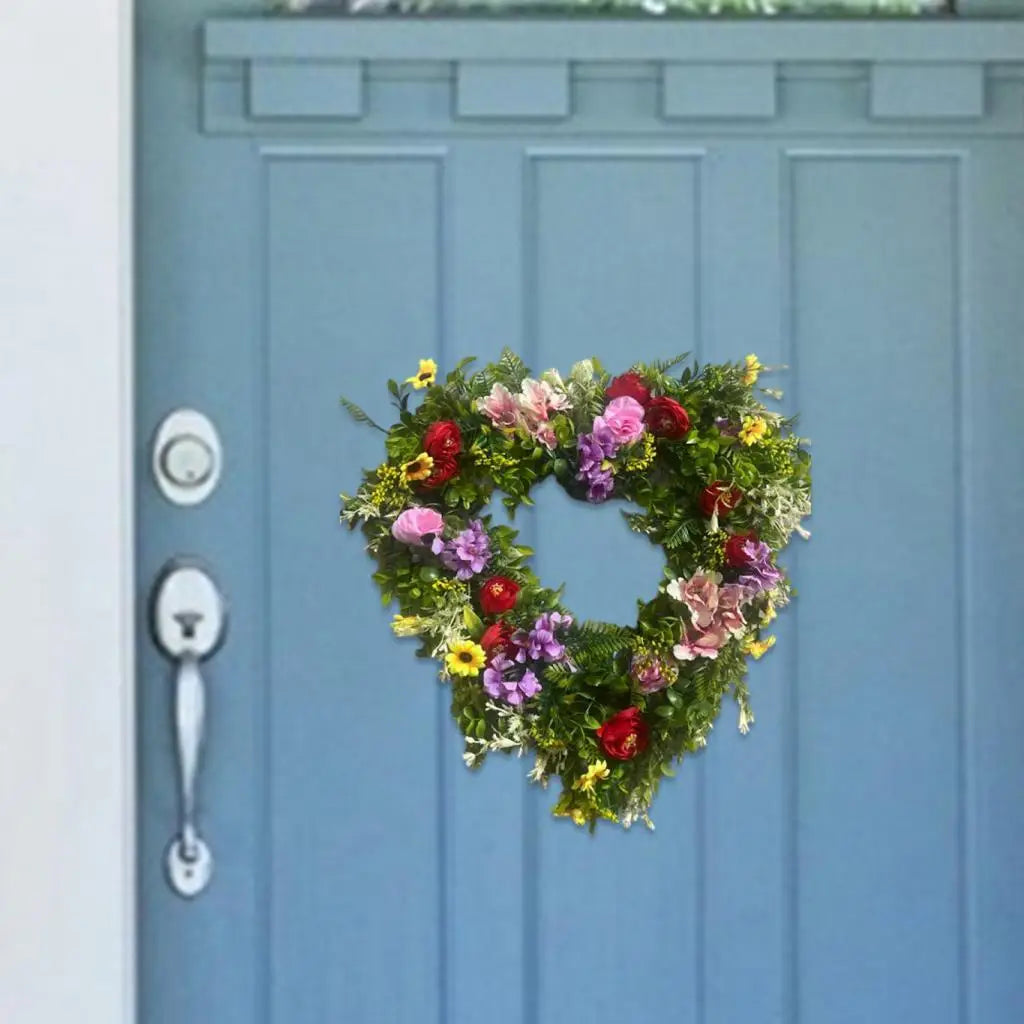 Heart Shape Artificial Flower Eucalyptus Wreath – 16 Inch