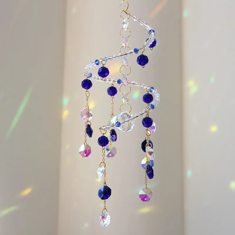 Spiral Crystal Sun Catcher – Colorful Rainbow Prism Decor