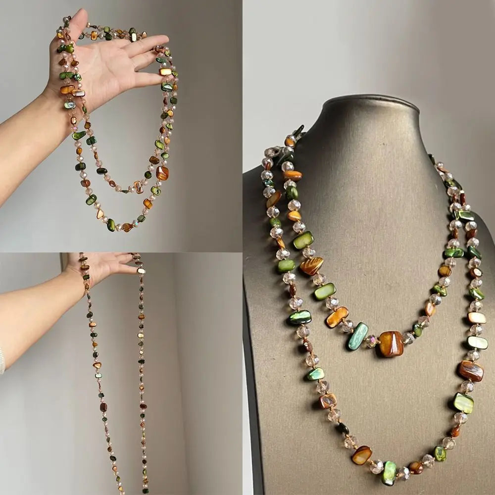 Bohemian Shell Beaded Double Layer Vintage Long Necklace
