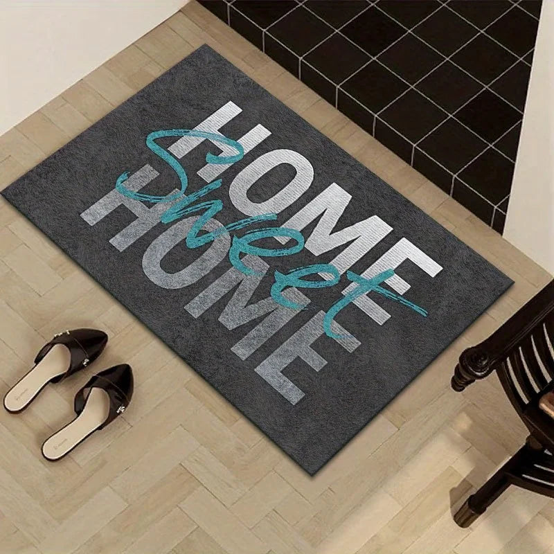 Wood Pattern Welcome Doormat – Non-Slip Washable Entryway Rug