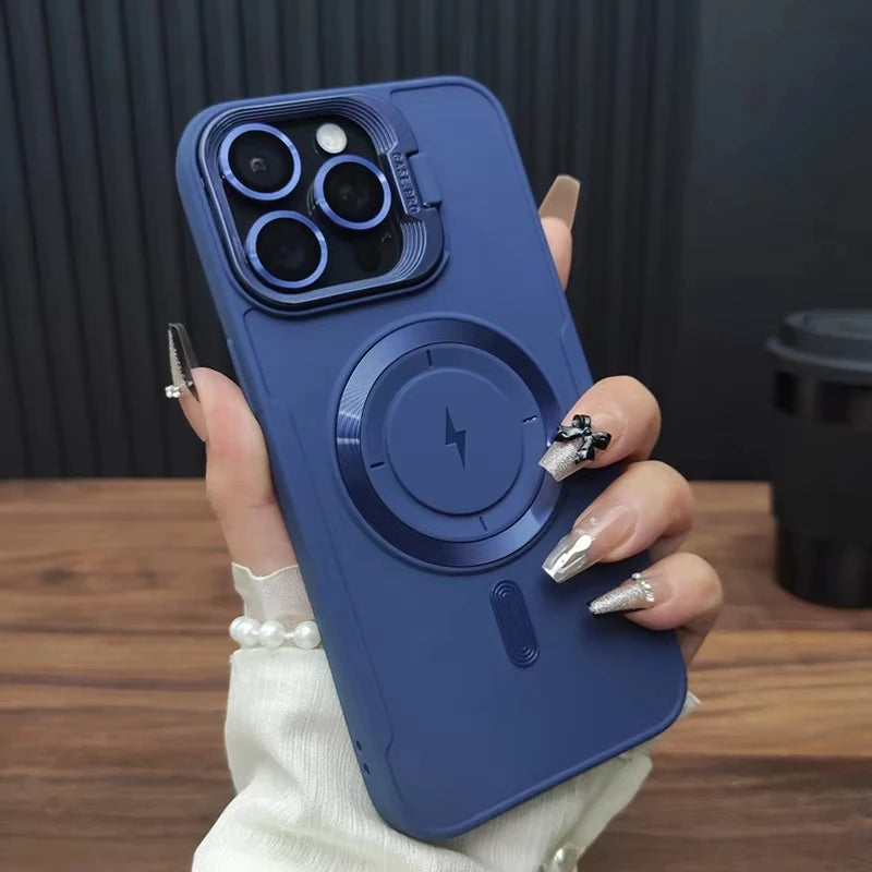 MagSafe iPhone Case Flip Lens Stand | Shockproof Bumper Cover