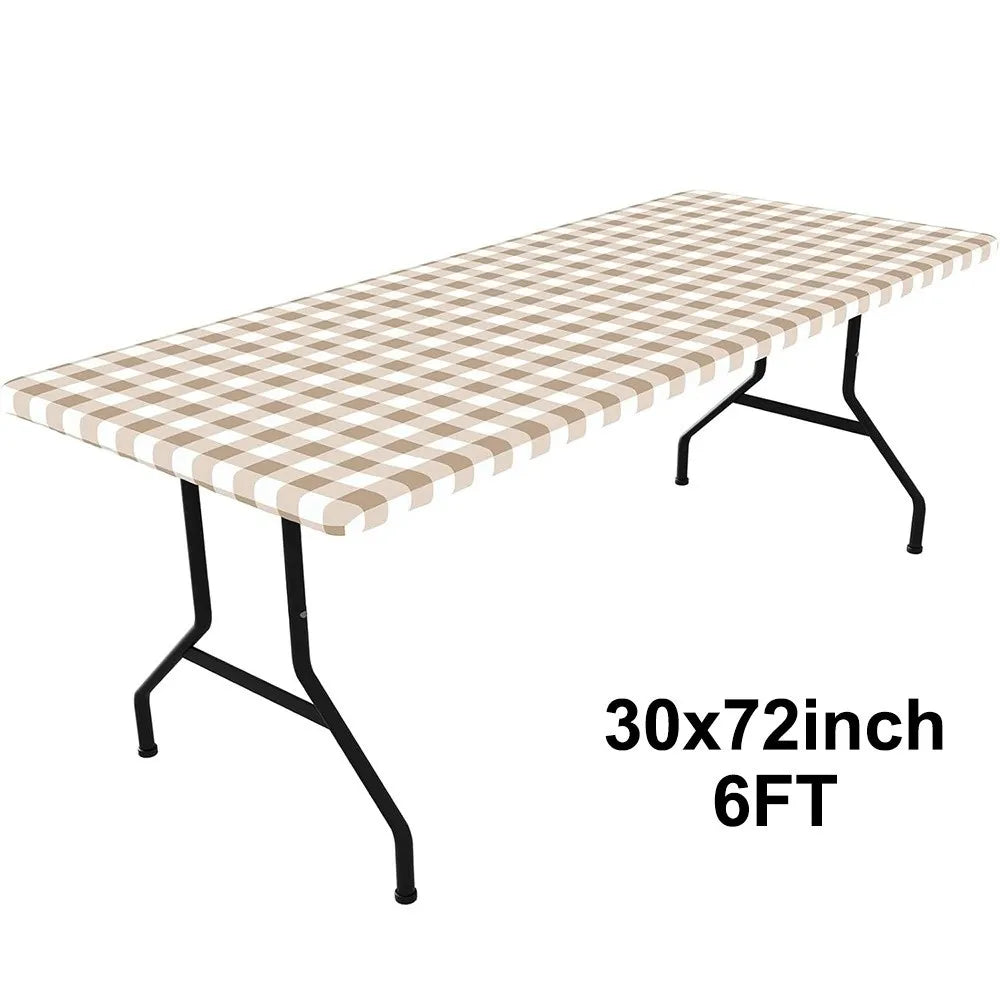 6FT Spandex Stretch Tablecloth – Waterproof Rectangle Cover