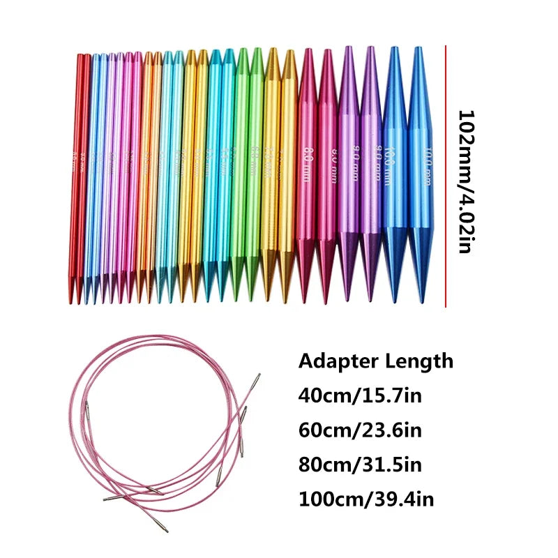 Interchangeable Circular Knitting Needles Set – Aluminum