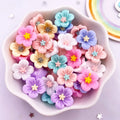 50Pcs 14mm 3D Resin Morning Glory Flatback Flower Craft Gems
