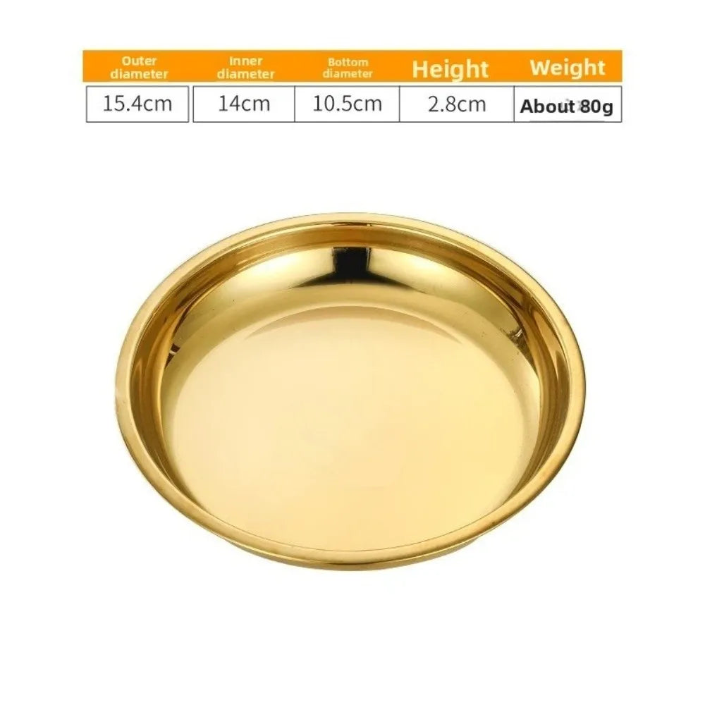 Stainless Steel Round Shallow Tray | Rustproof Camping Plate
