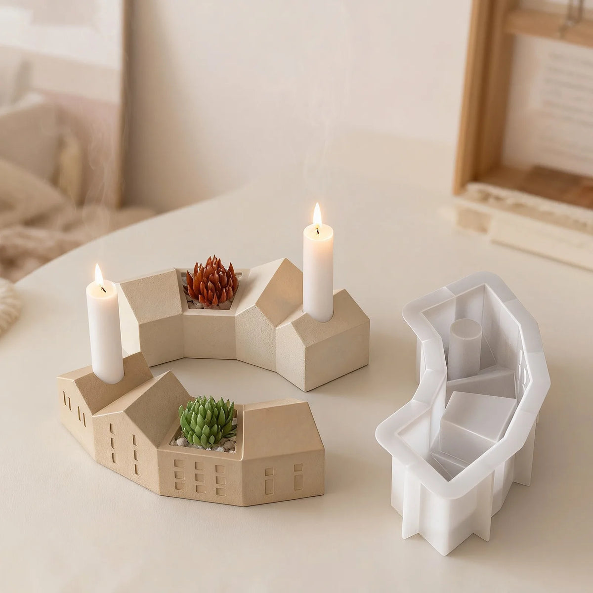 House Shape Silicone Mold – DIY Candle, Gypsum & Resin Craft