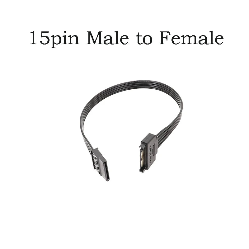 SATA 15-Pin Male to Female Flat Power Extension Cable 30cm