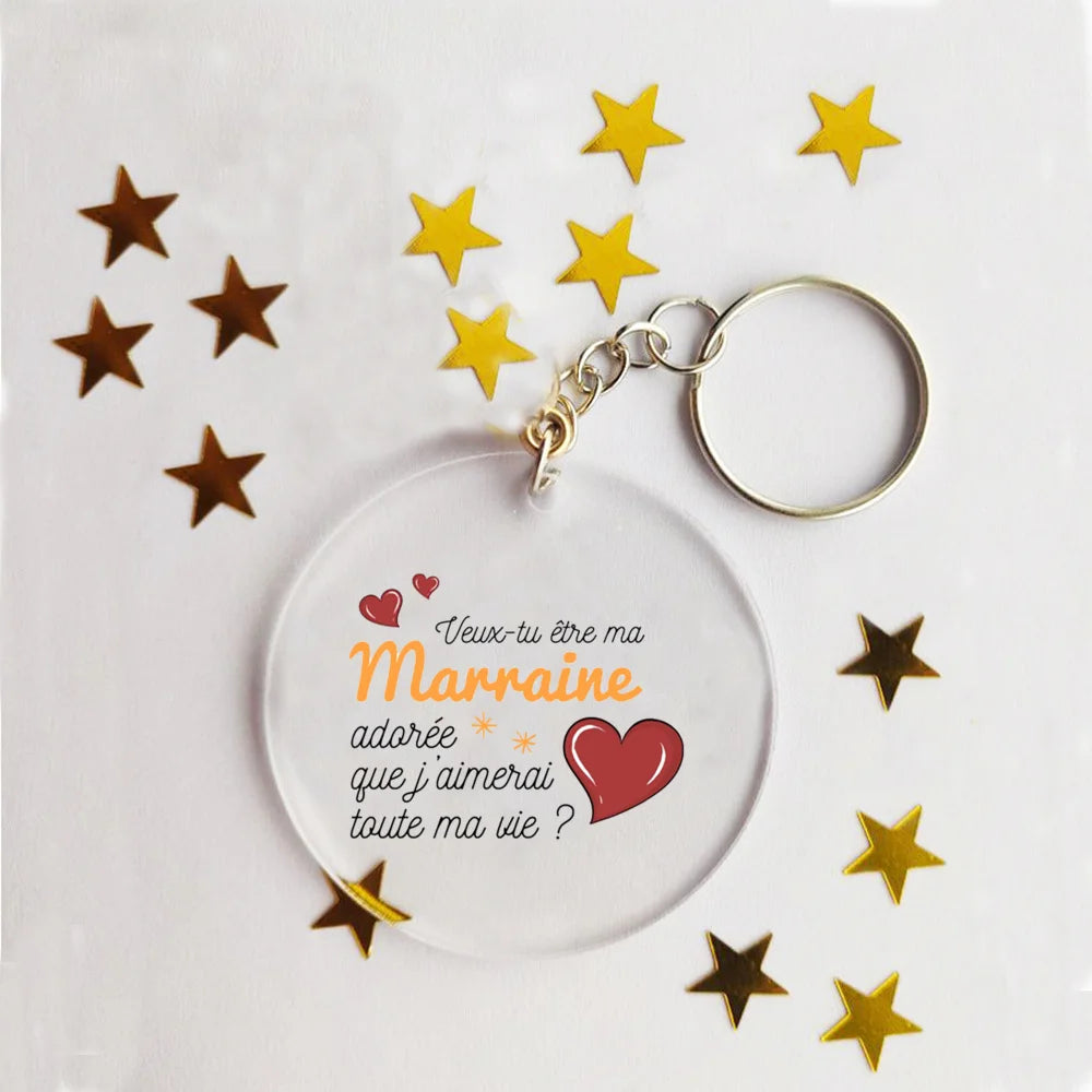 French Godmother Acrylic Keychain – Marraine Birthday Gift