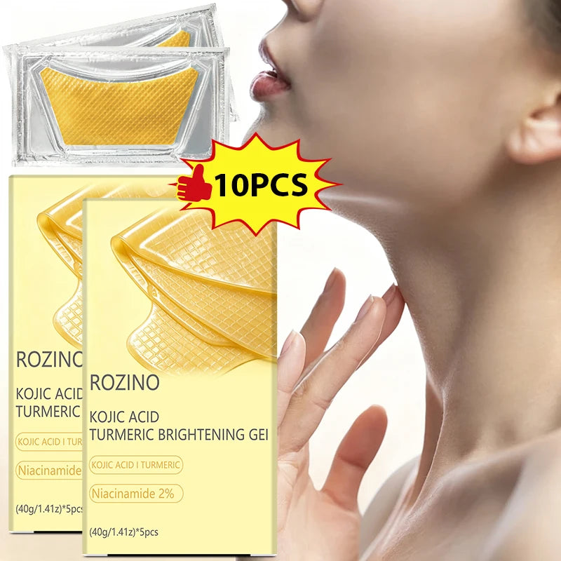 ROZINO Kojic Acid Turmeric Brightening Neck Mask | 5/10/15 Pack