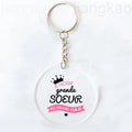 Acrylic Sister French Quote Keychain – Funny Birthday Gift